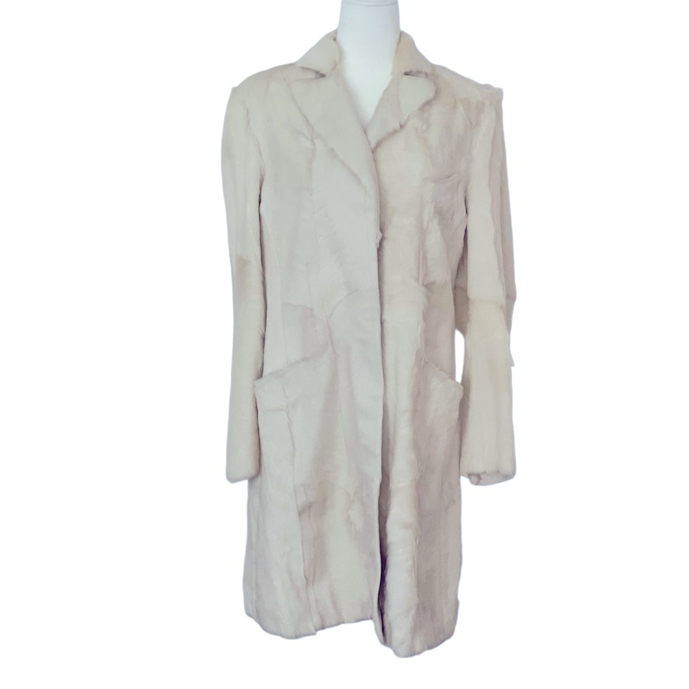 Brunello Cucinelli Cream Fur Coat EU Size 46